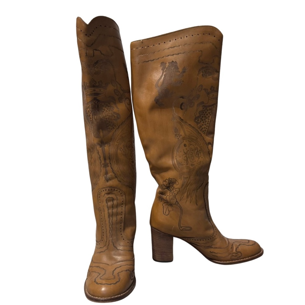 Anna Sui Tan Over the Knee Boots